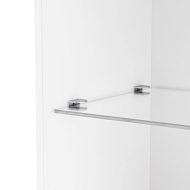 Meuble TV avec cheminée électrique non chauffante de 34,2", meuble de divertissement avec lumières LED, étagères en verre trempé pour TV jusqu'à 75"