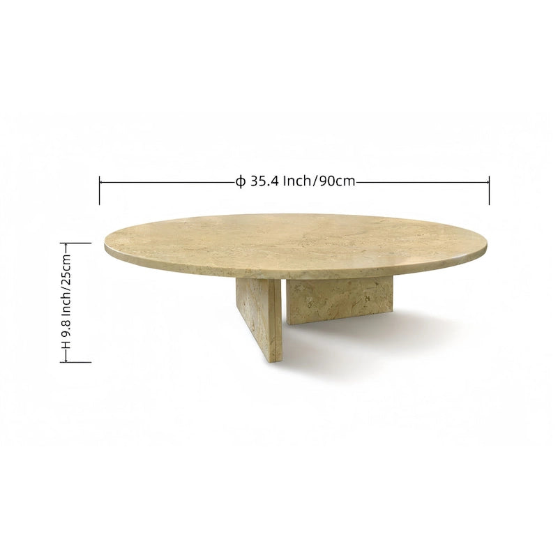 Table basse en marbre naturel poli de 90 cm
