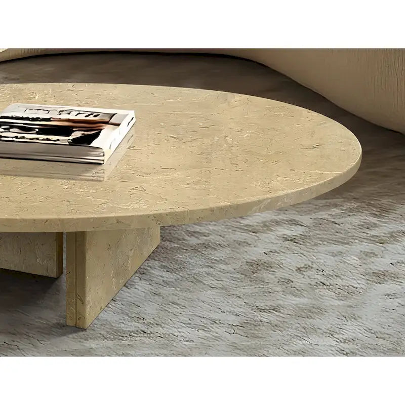 Table basse en marbre naturel poli de 90 cm