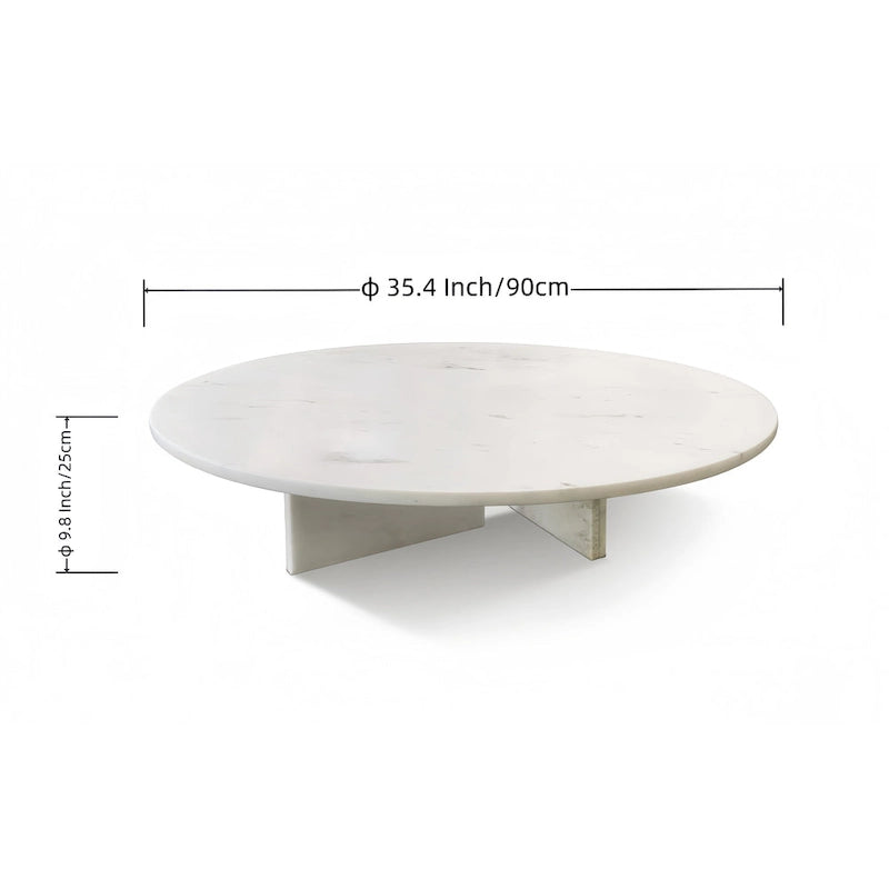 Table basse en marbre naturel poli de 90 cm