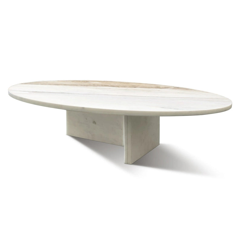 Table basse en marbre naturel poli de 90 cm