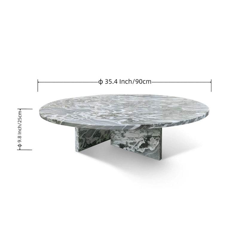 Table basse en marbre naturel poli de 90 cm