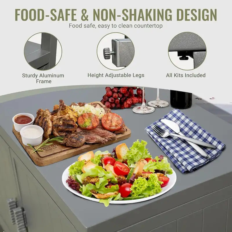 Îlot de cuisine extérieure avec rangement (tabouret non inclus)