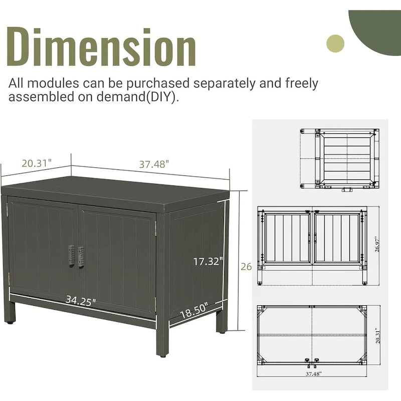 Îlot de cuisine extérieure avec rangement (tabouret non inclus)