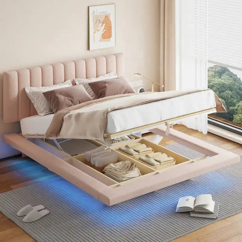 Lit flottant Queen Size avec lumière LED et USB