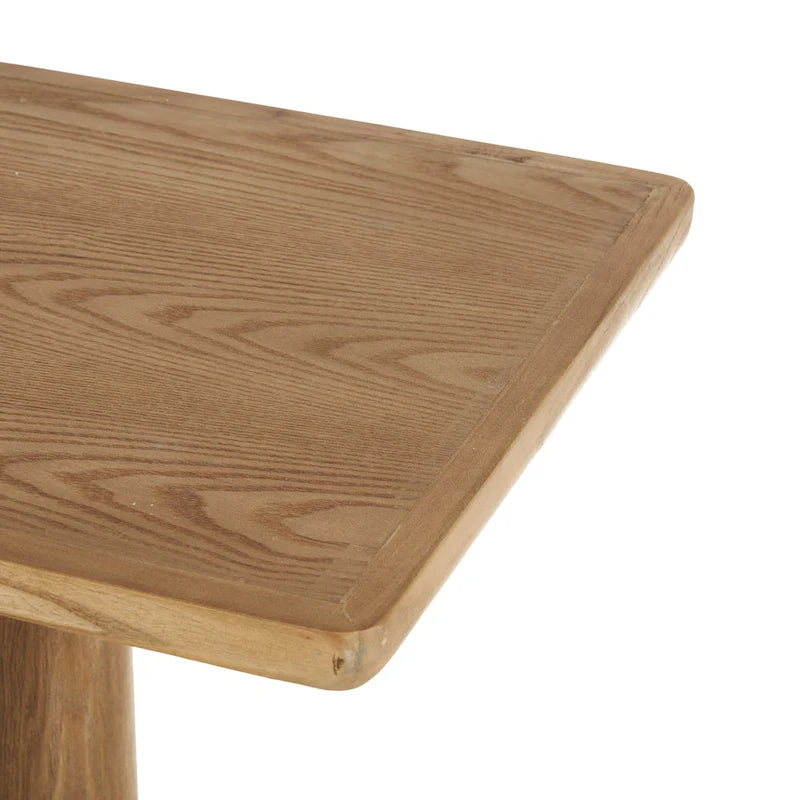 Console en bois faite à la main avec pieds en forme de piliers - Marron
