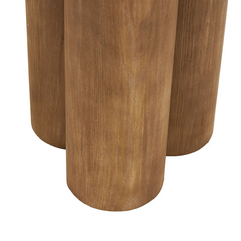 Console en bois faite à la main avec pieds en forme de piliers - Marron
