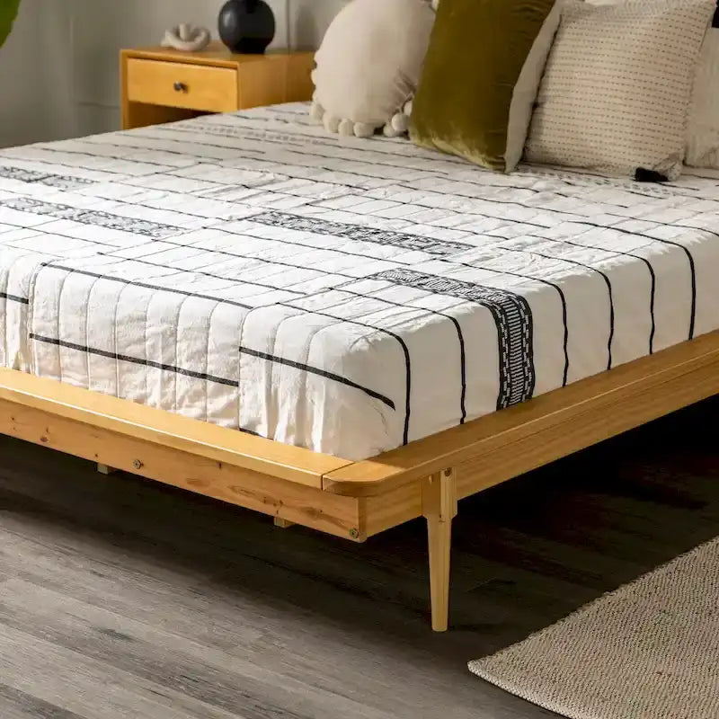 Lit plate-forme King-Size en pin massif avec lattes