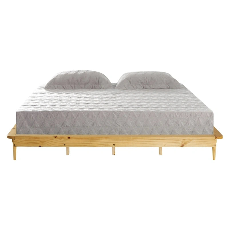 Lit plate-forme King-Size en pin massif avec lattes
