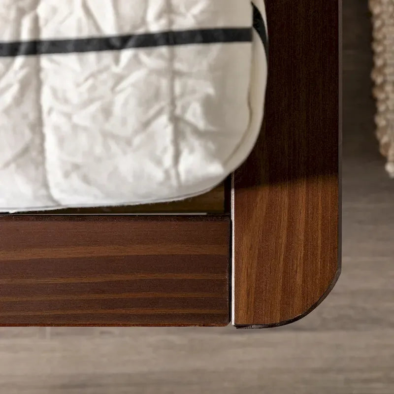 Lit plate-forme King-Size en pin massif avec lattes