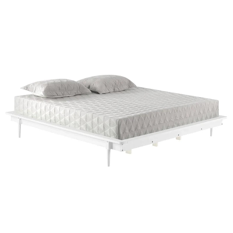 Lit plate-forme King-Size en pin massif avec lattes