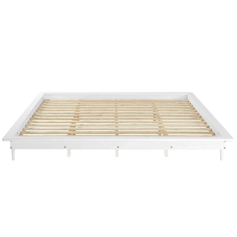 Lit plate-forme King-Size en pin massif avec lattes