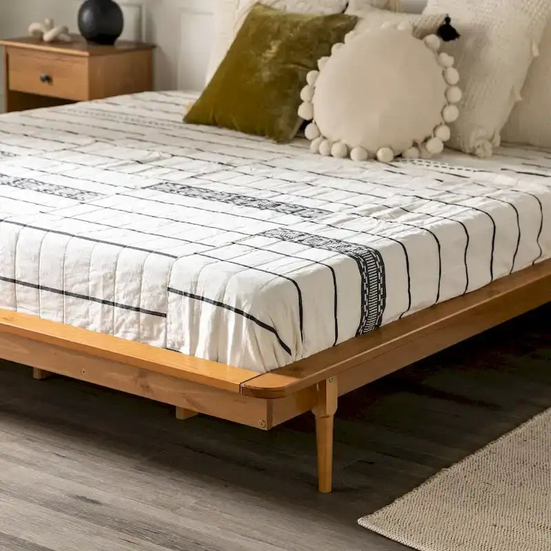 Lit plate-forme King-Size en pin massif avec lattes