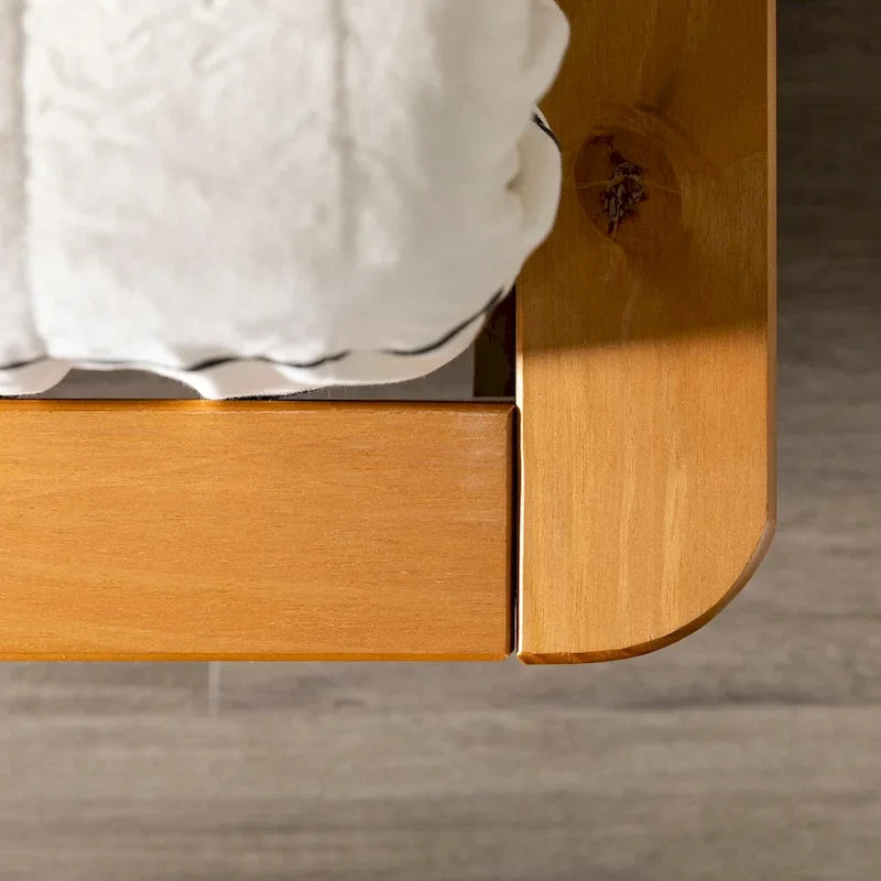 Lit plate-forme King-Size en pin massif avec lattes