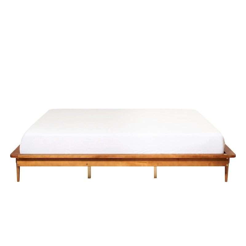 Lit plate-forme King-Size en pin massif avec lattes