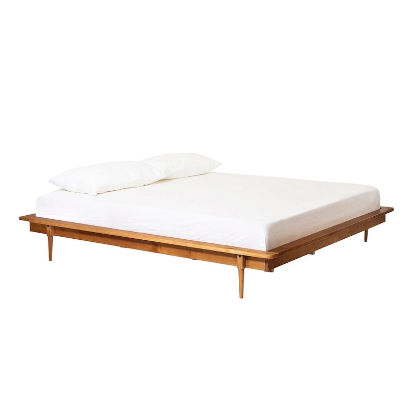 Lit plate-forme King-Size en pin massif avec lattes