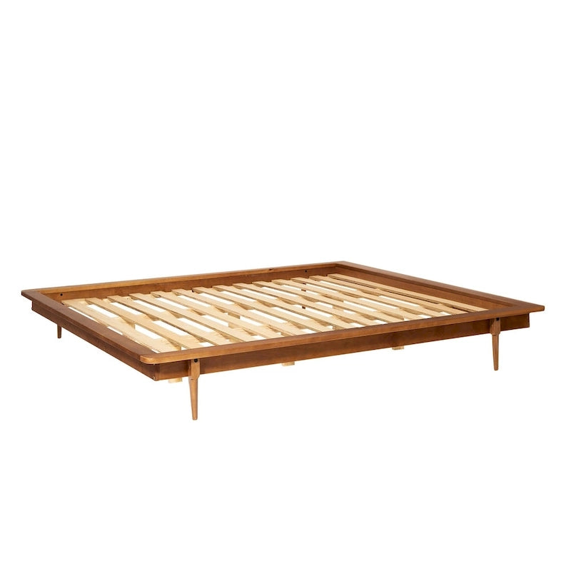 Lit plate-forme King-Size en pin massif avec lattes