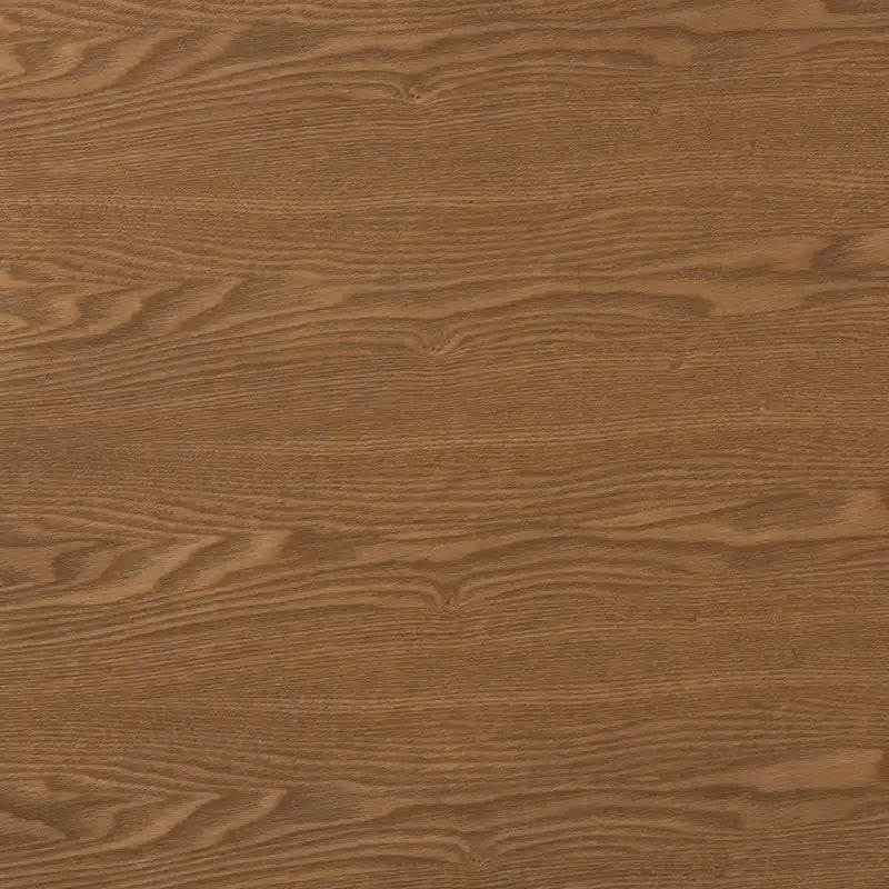 Table à manger en bois d'hévéa au fini chêne brun de style Mid-Century - N/A