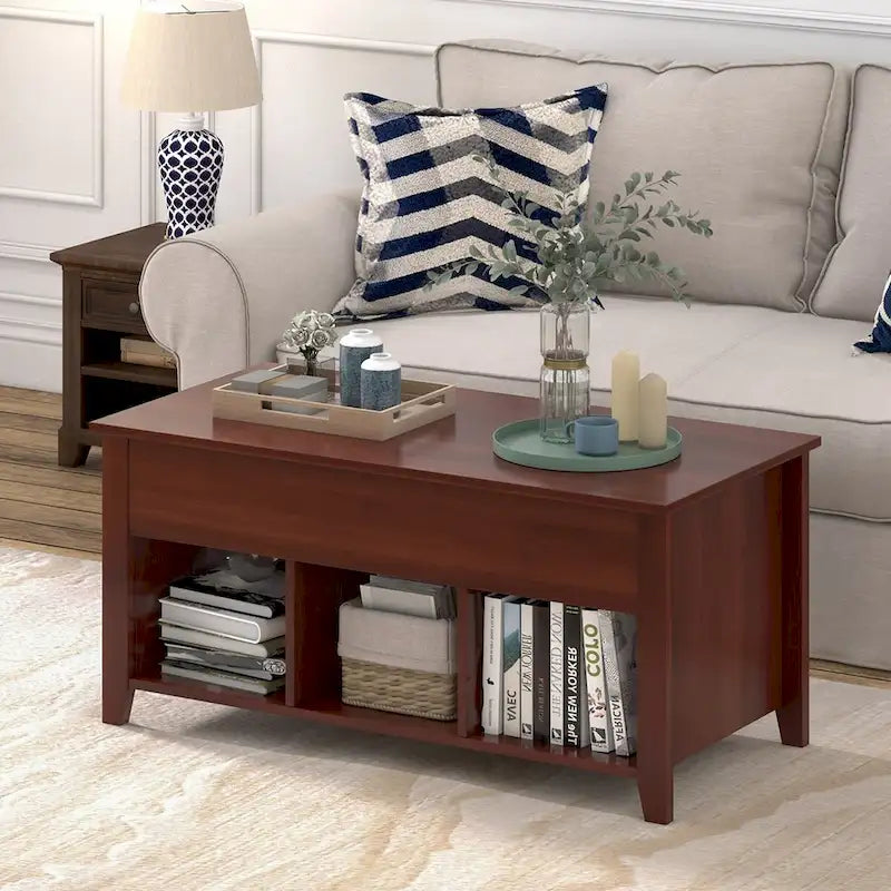 Table basse relevable avec compartiment caché et - Voir détails