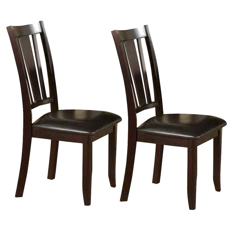 Chaise de salle à manger en bois d'hévéa avec siège rembourré, lot de 2 - 99 H x 48 L x 58 P cm
