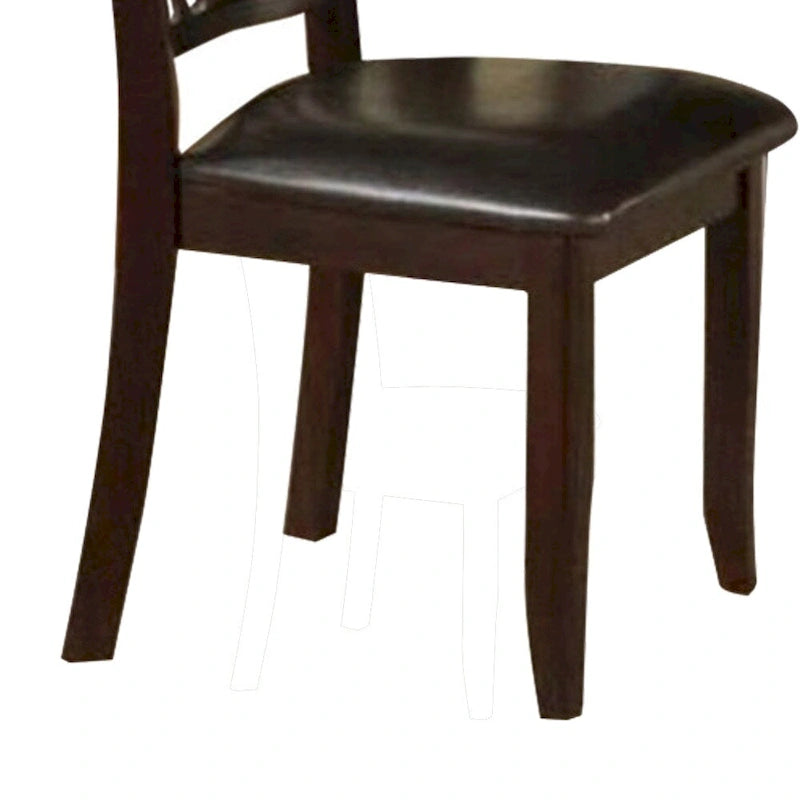 Chaise de salle à manger en bois d'hévéa avec siège rembourré, lot de 2 - 99 H x 48 L x 58 P cm