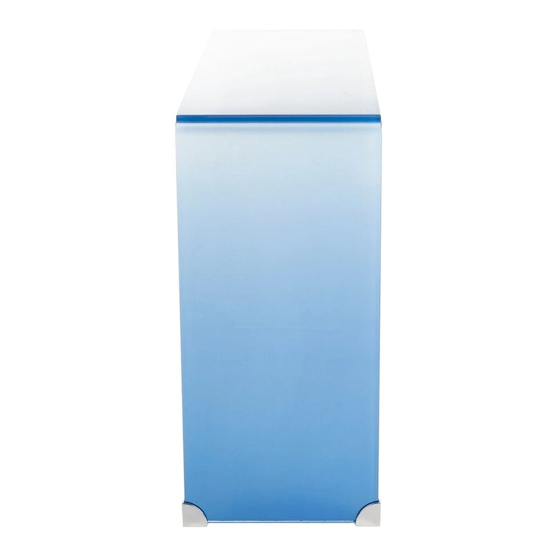 Table console en verre Ombre - Transparent / Bleu - 43,3 x 13,8 x 29,5 - 43Lx14Px30H