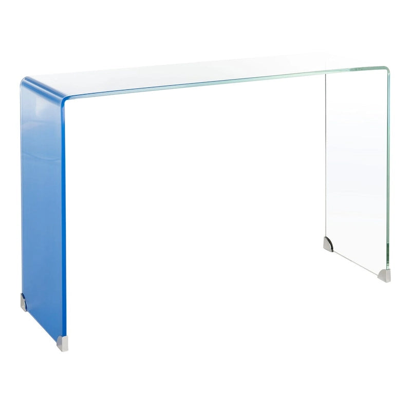 Table console en verre Ombre - Transparent / Bleu - 43,3 x 13,8 x 29,5 - 43Lx14Px30H