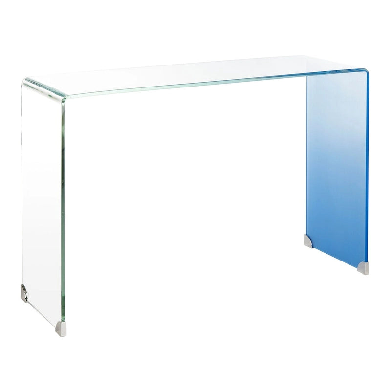 Table console en verre Ombre - Transparent / Bleu - 43,3 x 13,8 x 29,5 - 43Lx14Px30H