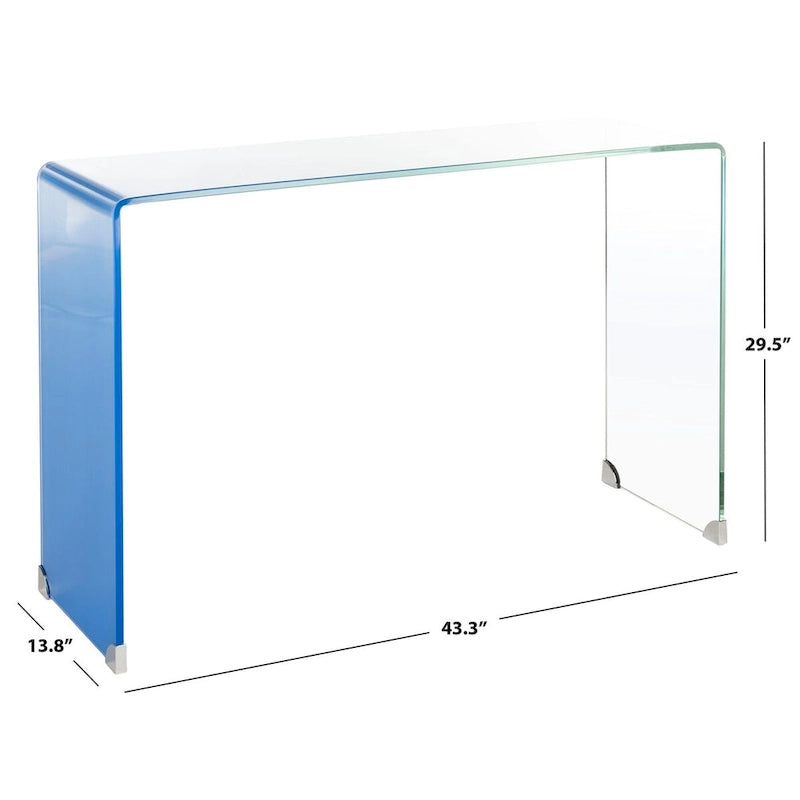 Table console en verre Ombre - Transparent / Bleu - 43,3 x 13,8 x 29,5 - 43Lx14Px30H
