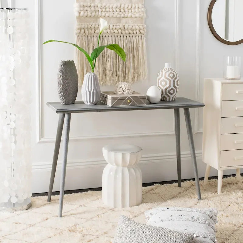 Table console blanc antique du milieu du siècle