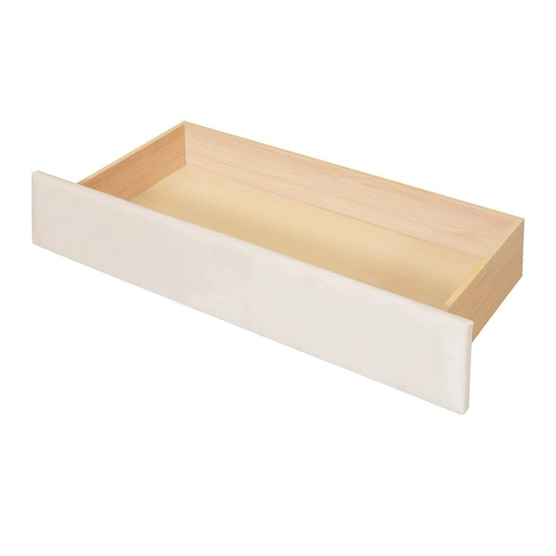Lit de repos simple rembourré en velours avec accoudoirs de rangement et port USB