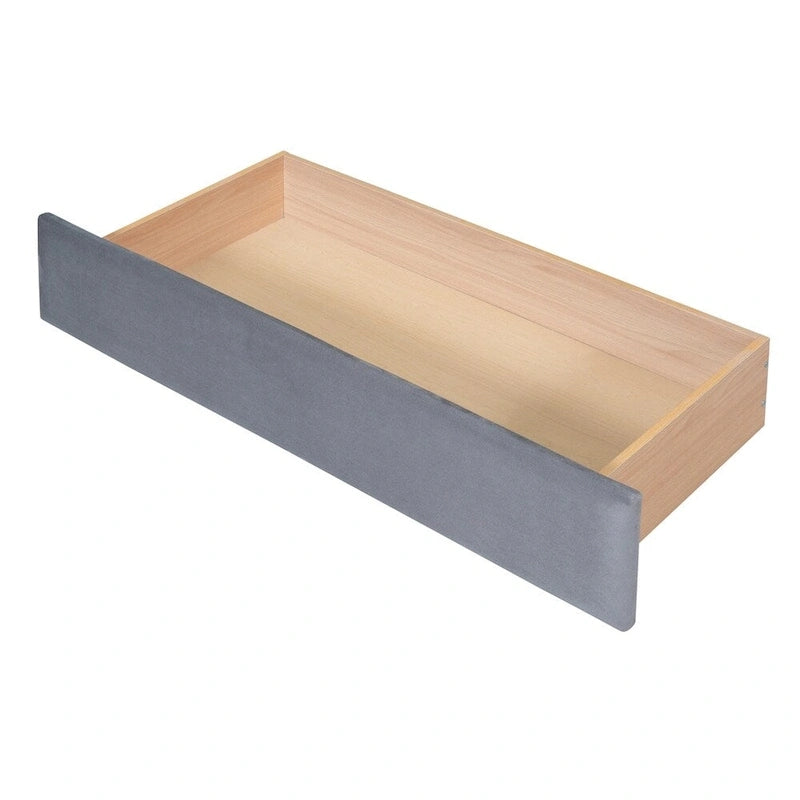 Lit de repos simple rembourré en velours avec accoudoirs de rangement et port USB