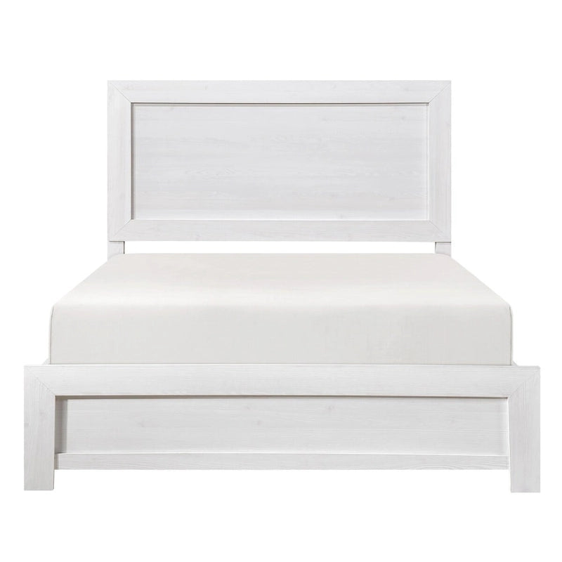 Lit jumeau, style rustique, placage de bois blanc
