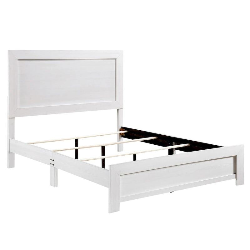 Lit jumeau, style rustique, placage de bois blanc