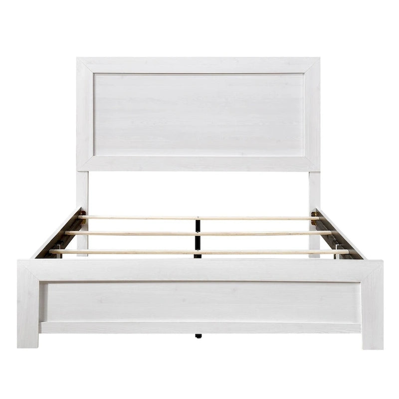 Lit jumeau, style rustique, placage de bois blanc