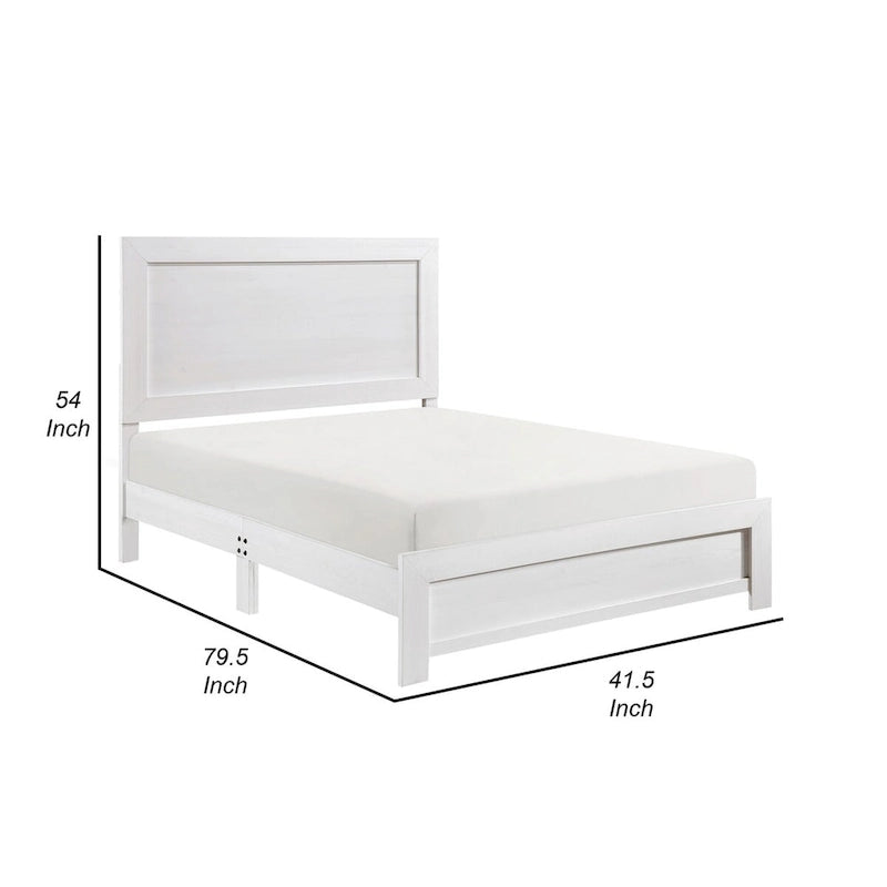 Lit jumeau, style rustique, placage de bois blanc