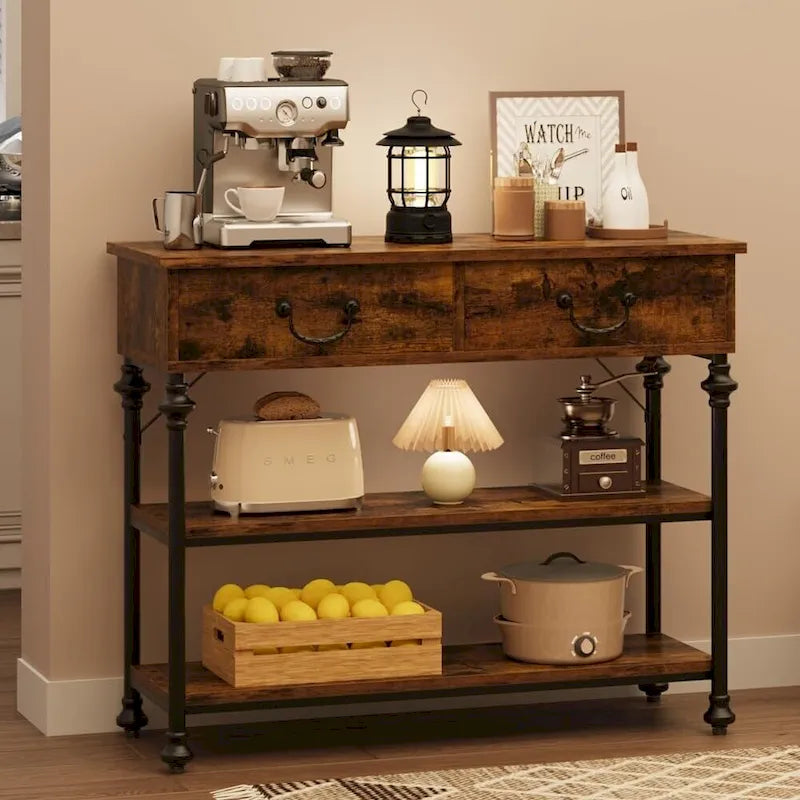 Console vintage glamour avec tiroirs