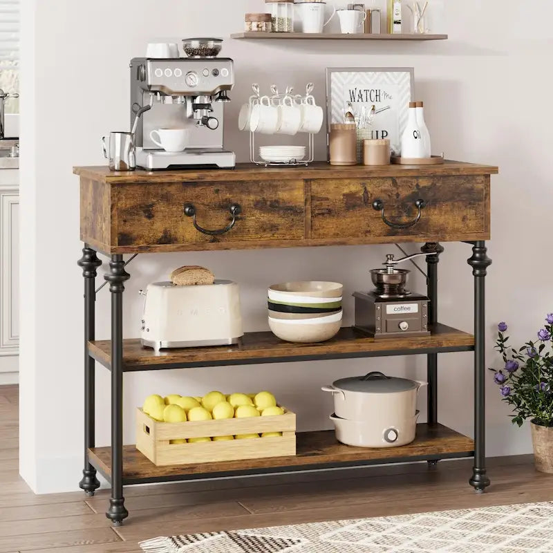 Console vintage glamour avec tiroirs