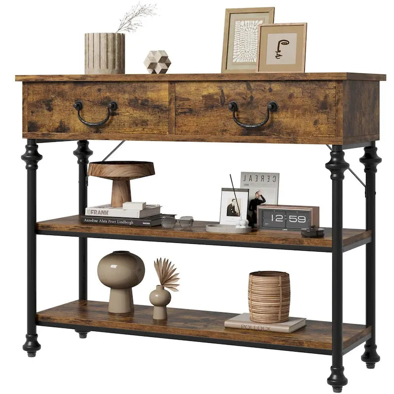 Console vintage glamour avec tiroirs