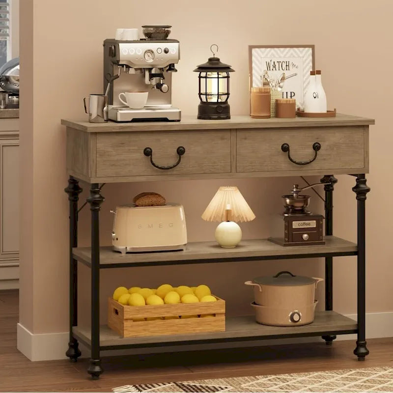 Console vintage glamour avec tiroirs