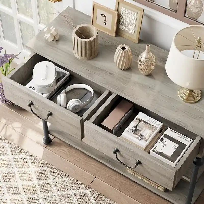 Console vintage glamour avec tiroirs