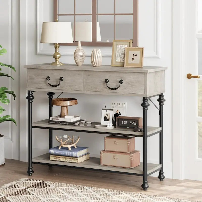 Console vintage glamour avec tiroirs