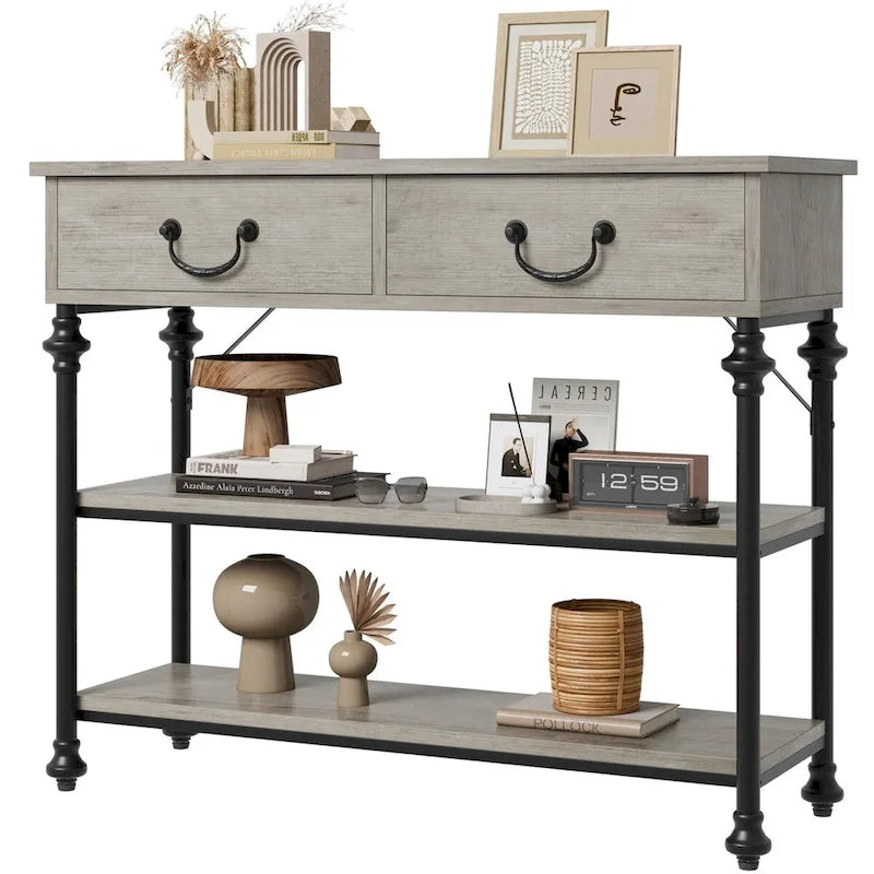 Console vintage glamour avec tiroirs