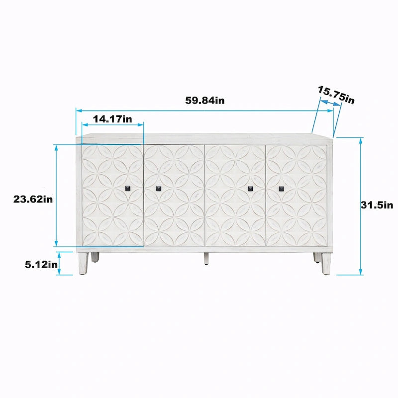 Meuble d'appoint 4 portes en bois buffet