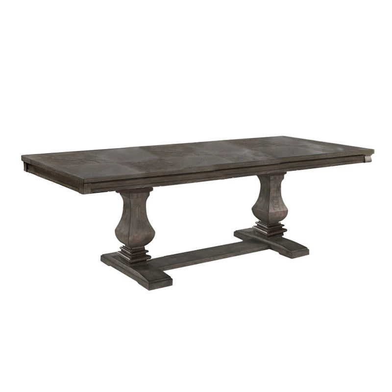 Table à manger rectangulaire en bois avec 1 rallonge en chêne