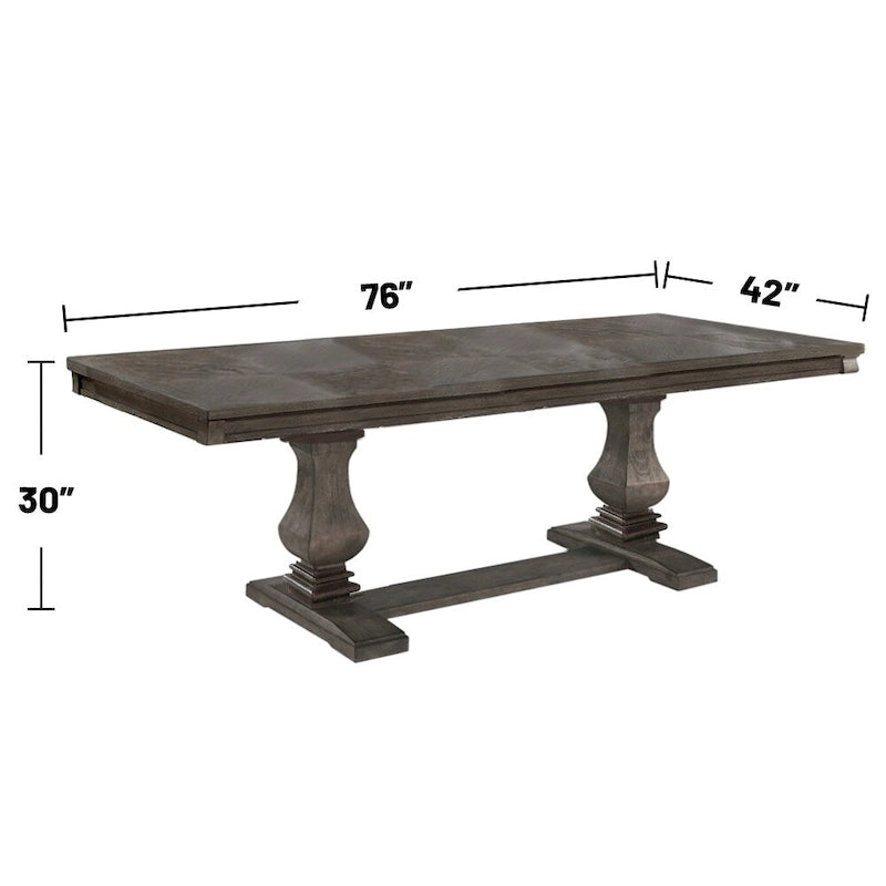 Table à manger rectangulaire en bois avec 1 rallonge en chêne