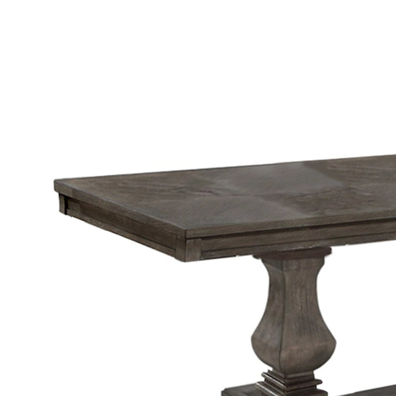 Table à manger rectangulaire en bois avec 1 rallonge en chêne
