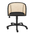 Elsy Office Chair in Black with Black Velvet Seat and Black Base
