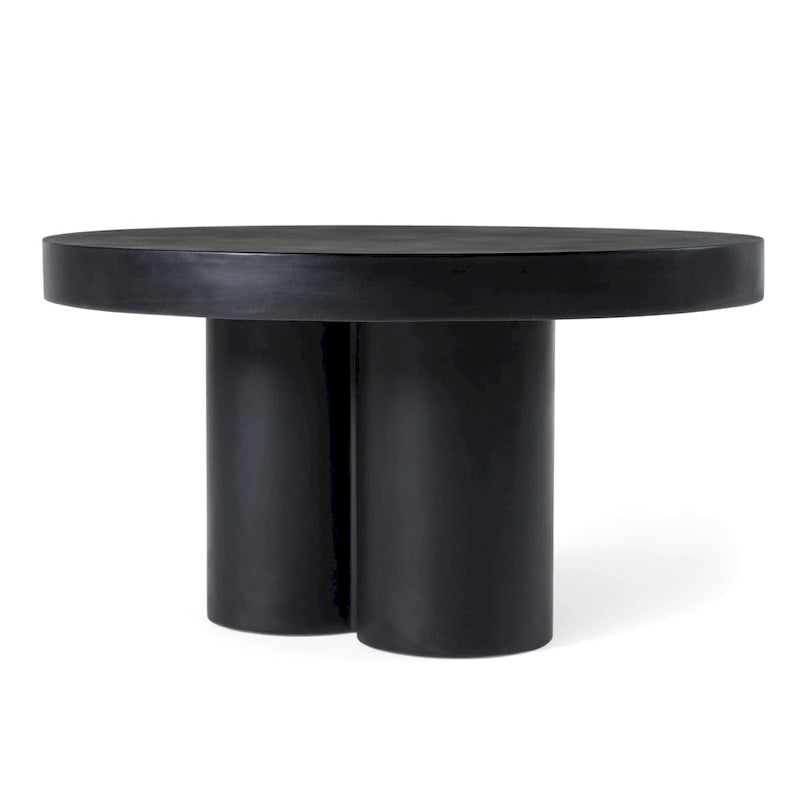 Table Basse Ronde en Béton Noir Moderne