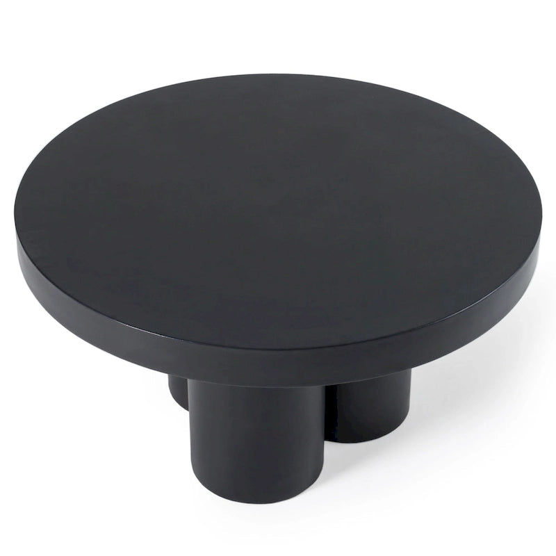 Table Basse Ronde en Béton Noir Moderne